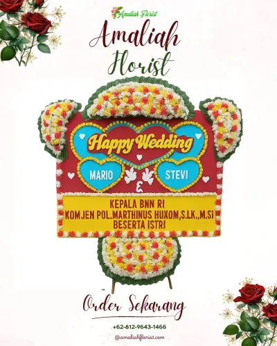 Karangan Papan Bunga Pernikahan di Sijantung
